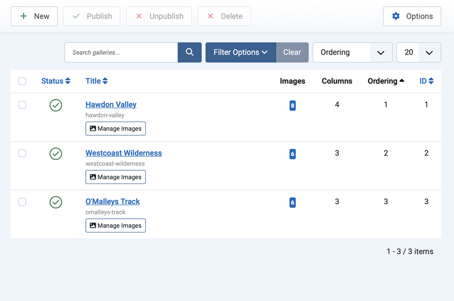 Gallery Manager (Admin List)