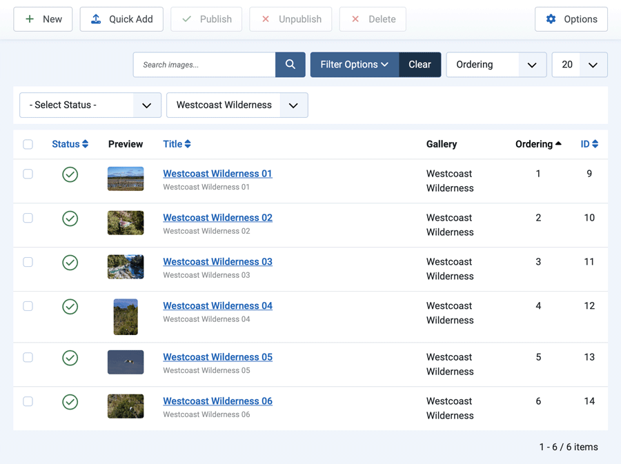 Image Manager (Admin List)